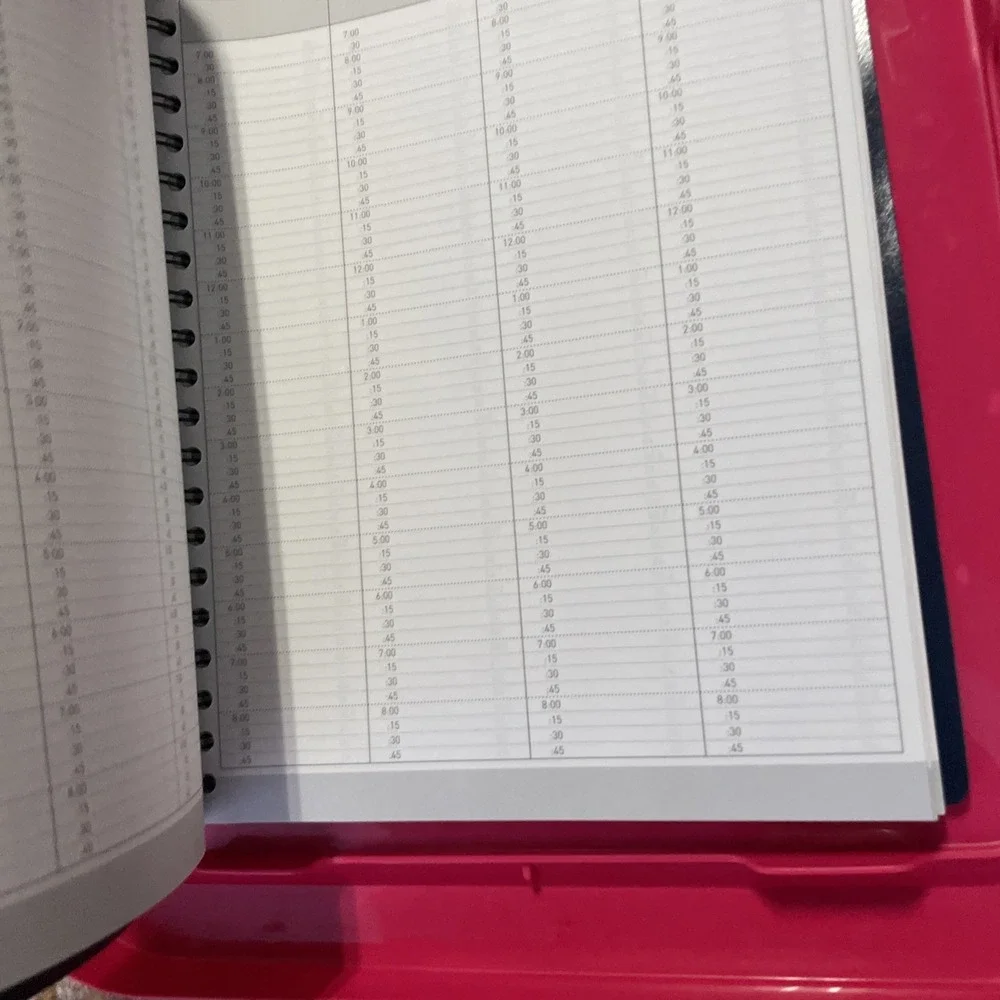 Daily Group Appointment Book 4 Person Schedule Undated navy 1/4 Hour Slots NEW